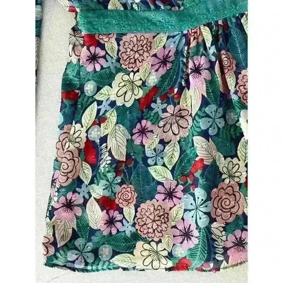 Matilda Jane Sz XS Kookaburra Floral Blouse Green Feminine Pretty Cottagecore - Picture 9 of 16